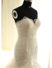 Strapless Eyelash Lace Mermaid Long Wedding Dress